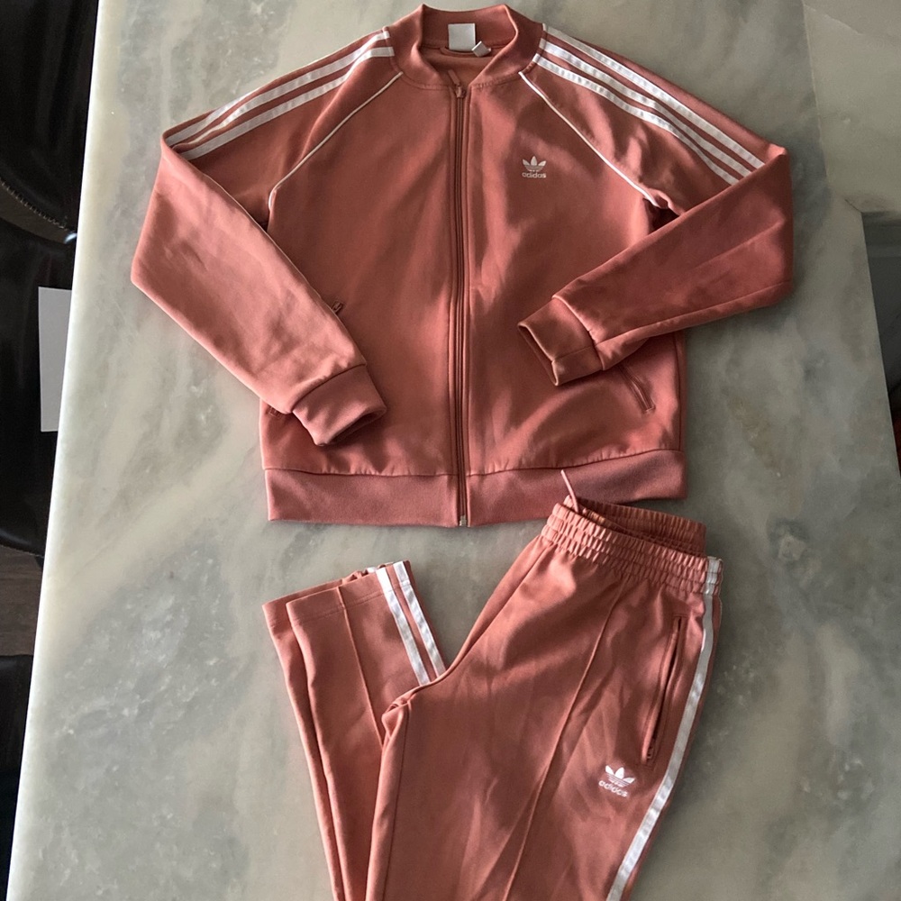 Adidas Originals Superstar Track Set Rose Pink Three Stripes Woman’s Size Medium